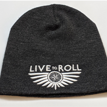 Grey Embroidered Beanie