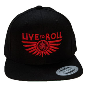 Black SnapBack Hat red stitching