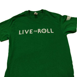 Never Stop Pushing – Green shirt w/white print