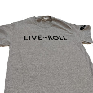 Never Stop Pushing – Grey shirt w/black print